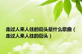 走过人来人往的街头是什么歌曲（走过人来人往的街头）