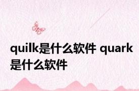 quilk是什么软件 quark是什么软件