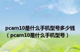 pcam10是什么手机型号多少钱（pcam10是什么手机型号）
