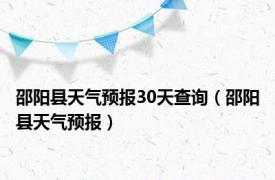 邵阳县天气预报30天查询（邵阳县天气预报）