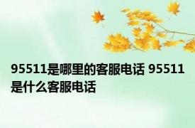 95511是哪里的客服电话 95511是什么客服电话