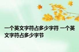 一个英文字符占多少字符 一个英文字符占多少字节