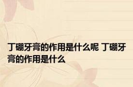 丁硼牙膏的作用是什么呢 丁硼牙膏的作用是什么