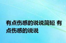 有点伤感的说说简短 有点伤感的说说