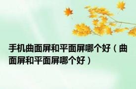 手机曲面屏和平面屏哪个好（曲面屏和平面屏哪个好）