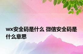 wx安全码是什么 微信安全码是什么意思