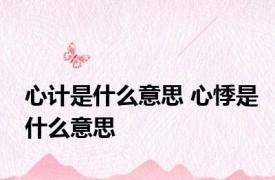 心计是什么意思 心悸是什么意思 