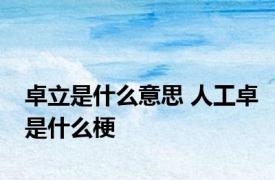 卓立是什么意思 人工卓是什么梗