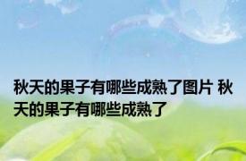 秋天的果子有哪些成熟了图片 秋天的果子有哪些成熟了