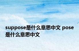 suppose是什么意思中文 pose是什么意思中文