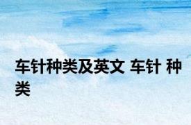 车针种类及英文 车针 种类