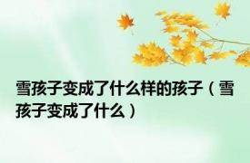 雪孩子变成了什么样的孩子（雪孩子变成了什么）