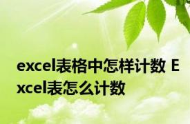 excel表格中怎样计数 Excel表怎么计数