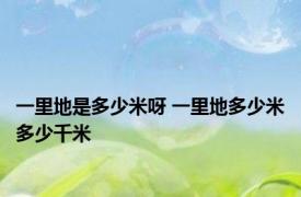 一里地是多少米呀 一里地多少米多少千米