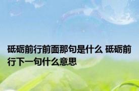 砥砺前行前面那句是什么 砥砺前行下一句什么意思