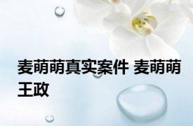 麦萌萌真实案件 麦萌萌王政