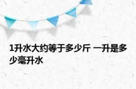1升水大约等于多少斤 一升是多少毫升水
