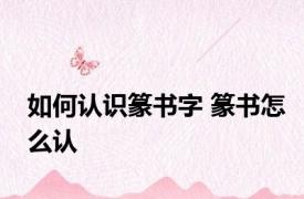 如何认识篆书字 篆书怎么认