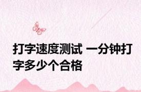 打字速度测试 一分钟打字多少个合格