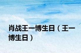 肖战王一博生日（王一博生日）