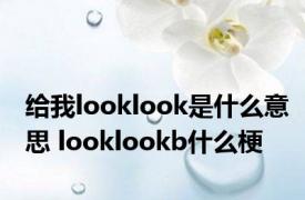 给我looklook是什么意思 looklookb什么梗