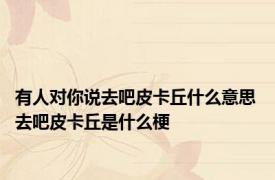 有人对你说去吧皮卡丘什么意思 去吧皮卡丘是什么梗