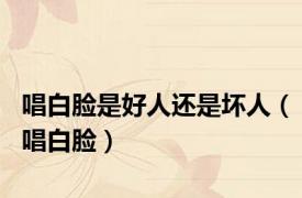 唱白脸是好人还是坏人（唱白脸）