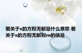 若关于x的方程无解是什么意思 若关于x的方程无解则m的值是
