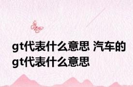 gt代表什么意思 汽车的gt代表什么意思