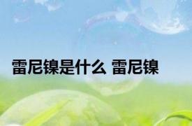 雷尼镍是什么 雷尼镍 