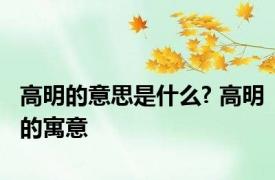 高明的意思是什么? 高明的寓意