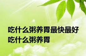 吃什么粥养胃最快最好 吃什么粥养胃