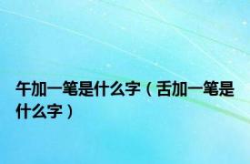 午加一笔是什么字（舌加一笔是什么字）