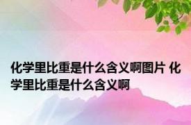 化学里比重是什么含义啊图片 化学里比重是什么含义啊
