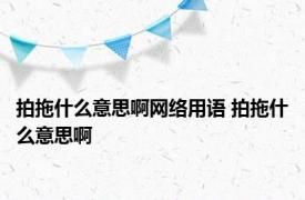 拍拖什么意思啊网络用语 拍拖什么意思啊