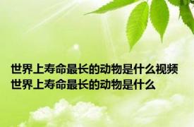 世界上寿命最长的动物是什么视频 世界上寿命最长的动物是什么