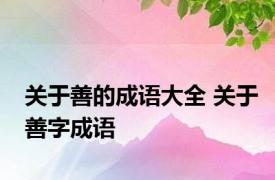 关于善的成语大全 关于善字成语