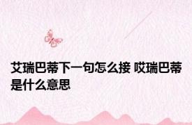 艾瑞巴蒂下一句怎么接 哎瑞巴蒂是什么意思