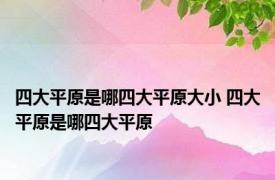 四大平原是哪四大平原大小 四大平原是哪四大平原