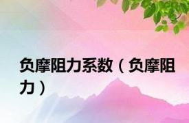 负摩阻力系数（负摩阻力）