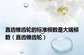 直齿锥齿轮的标准模数是大端模数（直齿锥齿轮）