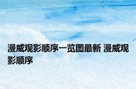 漫威观影顺序一览图最新 漫威观影顺序