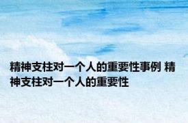 精神支柱对一个人的重要性事例 精神支柱对一个人的重要性