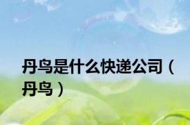 丹鸟是什么快递公司（丹鸟）