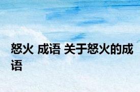 怒火 成语 关于怒火的成语