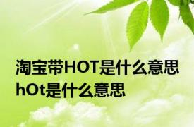 淘宝带HOT是什么意思 hOt是什么意思