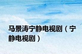 马景涛宁静电视剧（宁静电视剧）