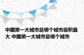 中国第一大城市是哪个城市面积最大 中国第一大城市是哪个城市