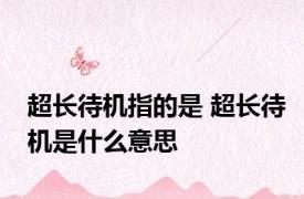 超长待机指的是 超长待机是什么意思