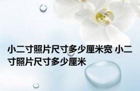 小二寸照片尺寸多少厘米宽 小二寸照片尺寸多少厘米